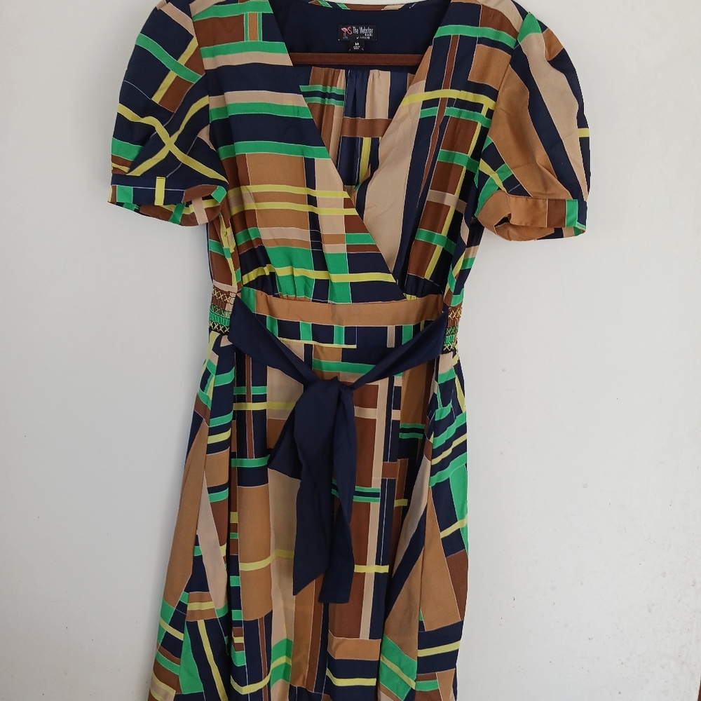 The Webster Miami Plaid Faux Wrap Dress